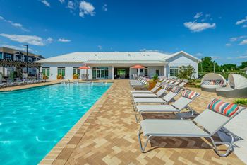 Resort-inspired pool and seating